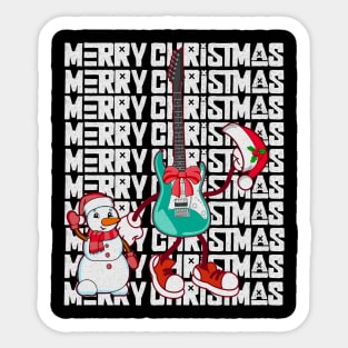 Guitar Christmas Tree Guitar Lovers Christmas Tree Sticker